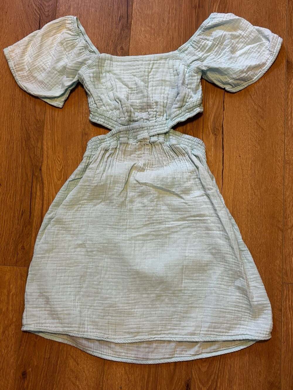 Simply Southern Cutout Dress Size M Light Blue Cotton
